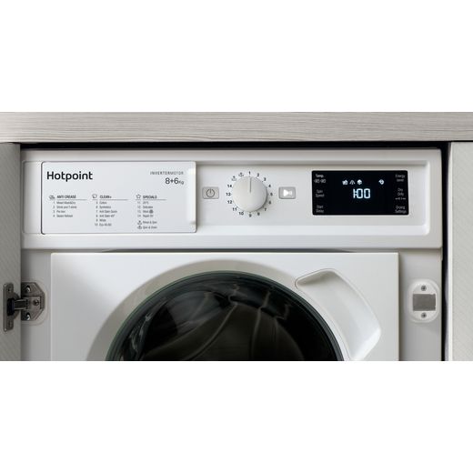 Hotpoint Integrated 8Kg / 6Kg Washer Dryer - White - Control panel shot