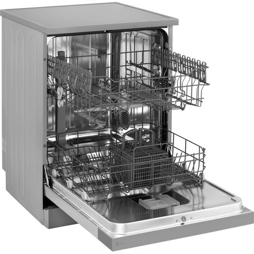 LG Standard Dishwasher - Silver - Right perspective with door open 
