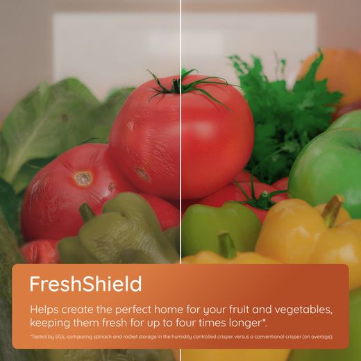 Hotpoint American Fridge Freezer - Black Stainless Steel - Annotation - Fresh shield