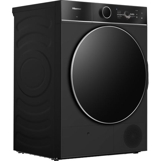 Hisense 3D Drying 7i Series DH7I108BBAB1 Wifi Connected Heat Pump Tumble Dryer - Black - Right perspective