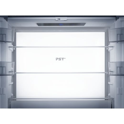 Midea Insta Fit Master American Fridge Freezer - Midnight Glass - inside shot