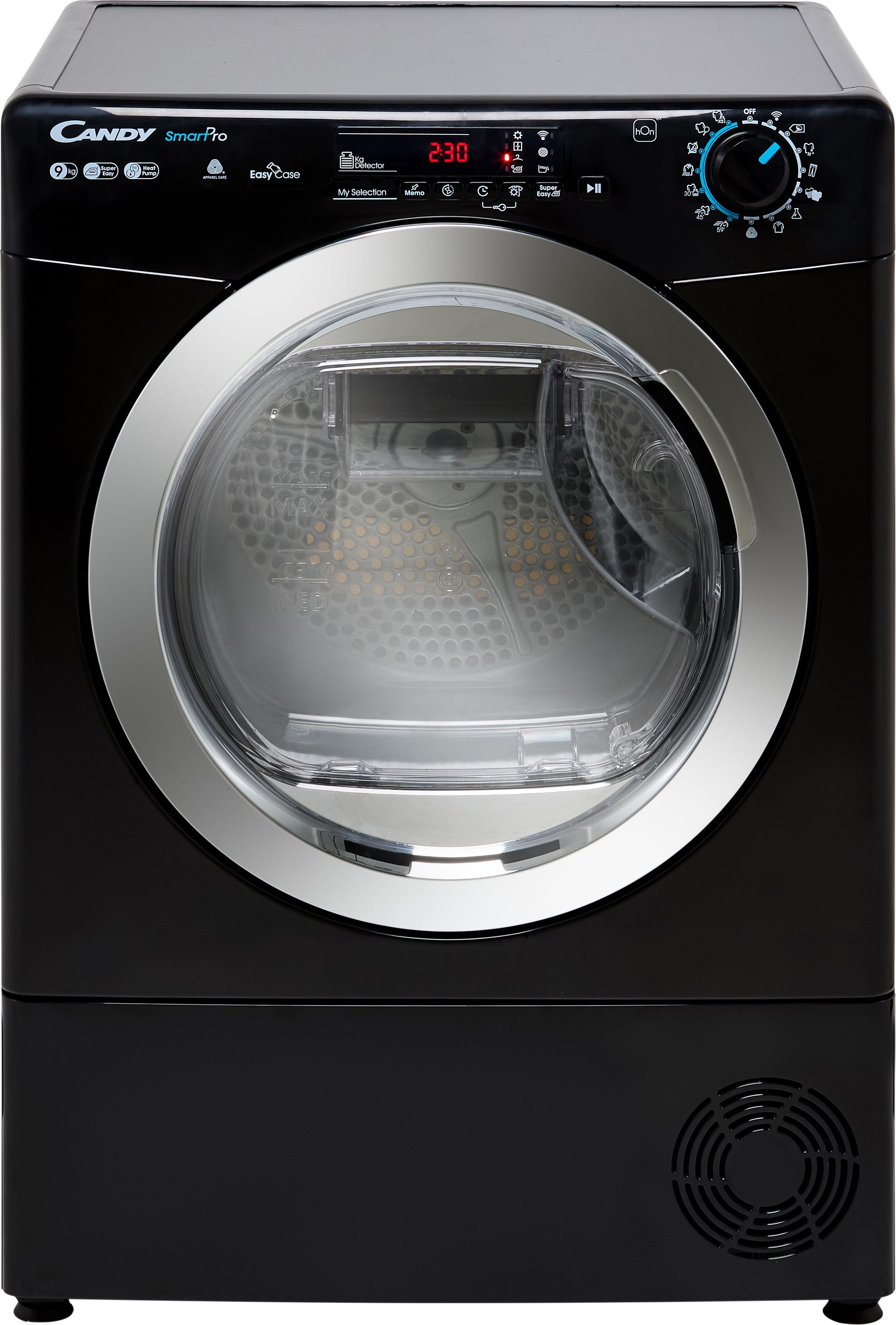 Candy Smart Pro CSOEH9A2DCEB 9Kg Heat Pump Tumble Dryer - Black - A++ Rated, Black