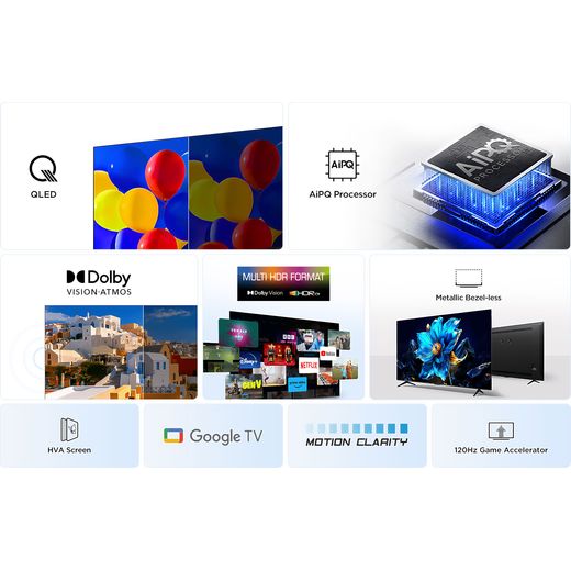 TCL 85P7K-UK TV Metallic - Annotation - Dimensions shot