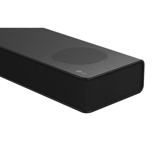 LG US80TR Bluetooth 5.1.3 Soundbar - Black - Soundbar end closeup