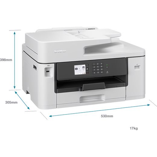 Brother MFC-J5340DWE Inkjet Printer - White - Annotation - Dimensions shot