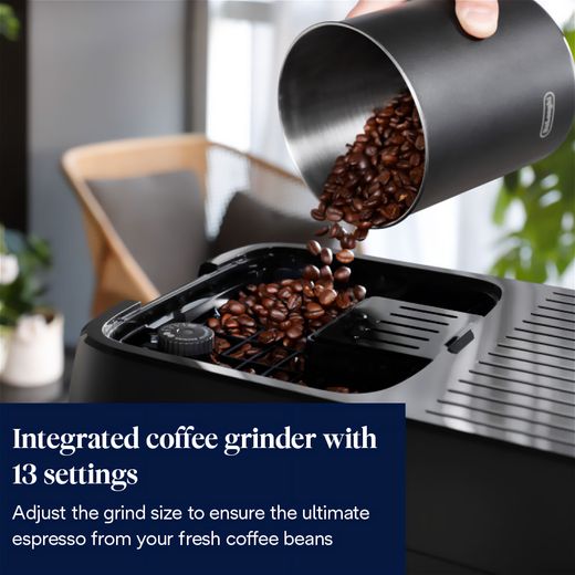 De'Longhi Magnifica Plus ECAM320.60.B Bean to Cup Coffee Machine - Black - Annotation - Integrated coffee grinder with 13 settings