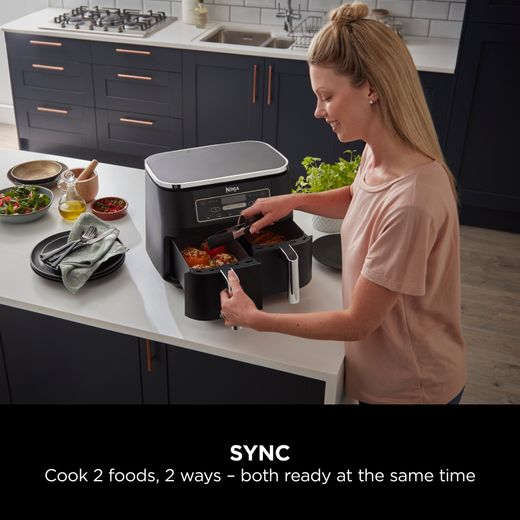 Ninja Foodi Dual Zone AF300UK Air Fryer - Black - Annotation - Sync