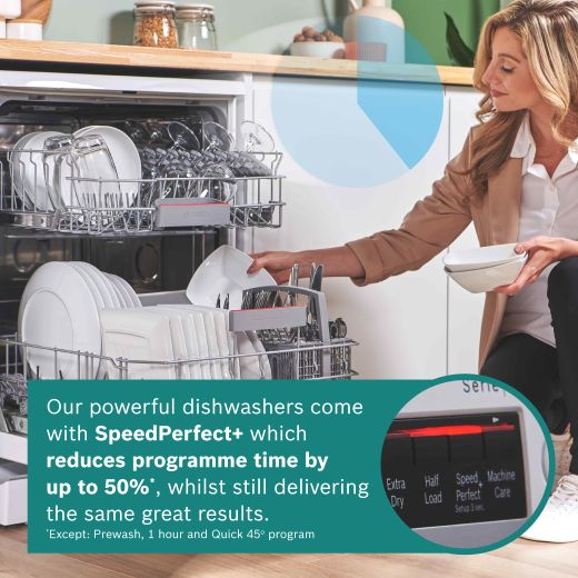 Bosch Series 4 Standard Dishwasher - White - Annotation - SpeedPerfect