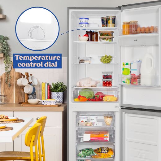 Russell Hobbs RH181TNF552E2SSWD 181cm 50/50 Frost Free Fridge Freezer - Stainless Steel - Annotation - temp dial shot