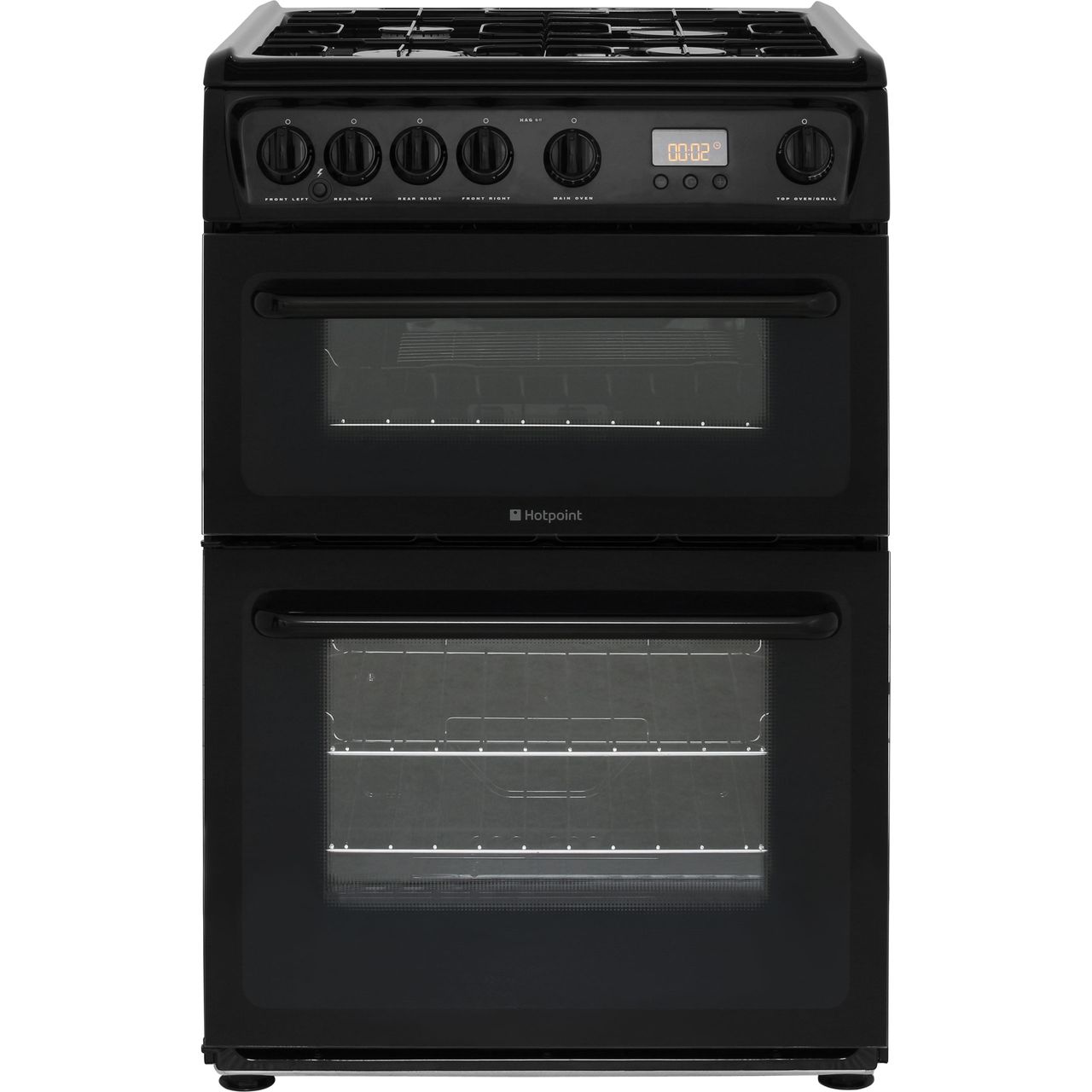 Hotpoint Hag60k 60cm Gas Cooker With Variable Gas Grill Black A A Rated