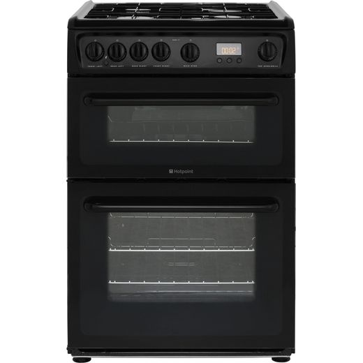 Hotpoint HAG60K 60cm Gas Cooker with Variable Gas Grill - Black - A+/A Rated