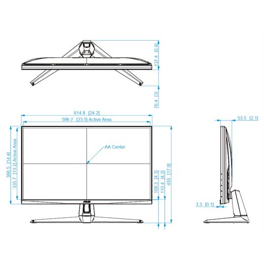 ASUS VG27UQ1A Monitor Black - Dimensions