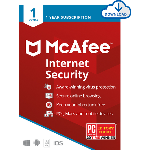 McAfee Internet Security Digital Download for 1 Device