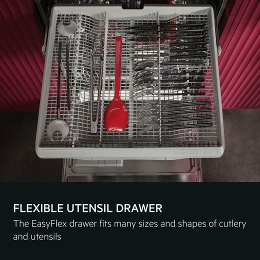 AEG 5000 Series Standard Dishwasher - Stainless Steel - annotation - flexible drawer shot