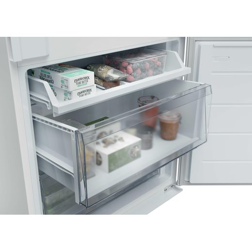 Hoover H-FRIDGE 400 Integrated 70/30 Total No Frost Fridge Freezer with Sliding Door Fixing Kit - White - Close up freezer drawer shot