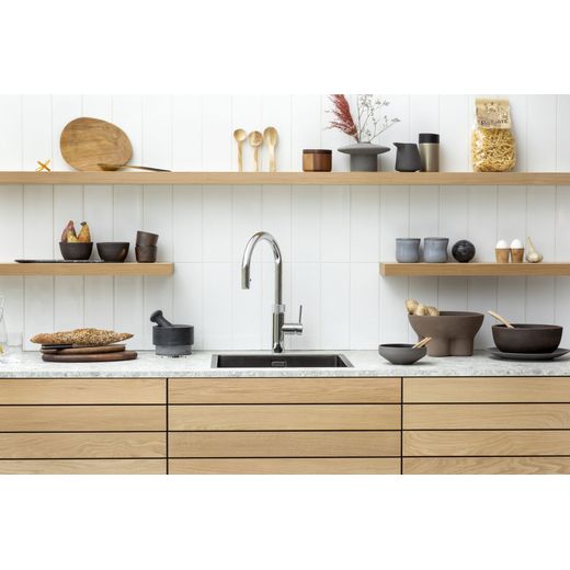 Quooker FXRCHRBUN1 Boiling Water Tap Chrome - tap in kitchen shot