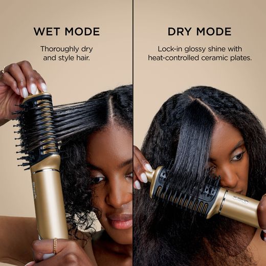 Shark Glam 5 in 1 Curly & Coily Multistyler HD6052SUK Hot Air Styler - Gold - Annotation - Wet mode / dry mode