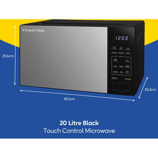 Russell Hobbs RHMT2005B 26cm High, Freestanding Small - Black - Annotation - Dimension shot