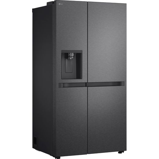 LG NatureFRESH™ American Fridge Freezer - Matte Black - Right perspective shot