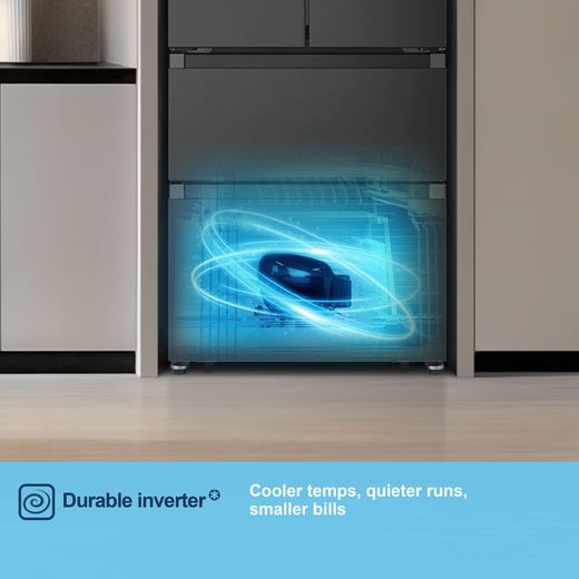 Fridgemaster American Fridge Freezer - Black - Annotation - Durable inverter shot
