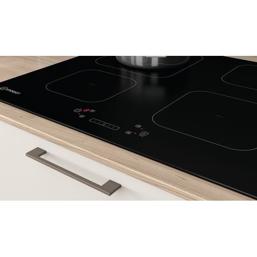 Indesit IS83Q60NE 59cm Induction Hob - Black - Control panel of hob in modern kitchen