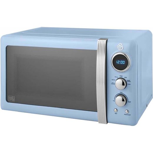 Swan Retro SM22030LBLN 20 Litre 26cm High, Freestanding Small Standard Microwave Oven - Blue
