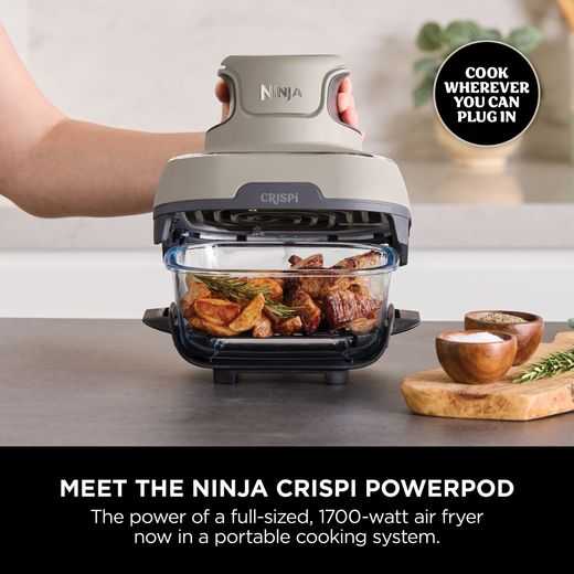 Ninja FN101UKST Air Fryer - Stone - Annotation - Meet crisp pod shot