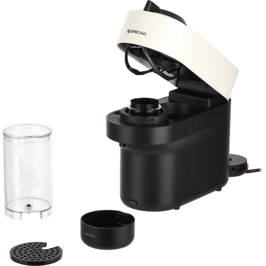 Nespresso by Krups Vertuo Pop XN920140 Pod Coffee Machine - White - Exploded accessories shot