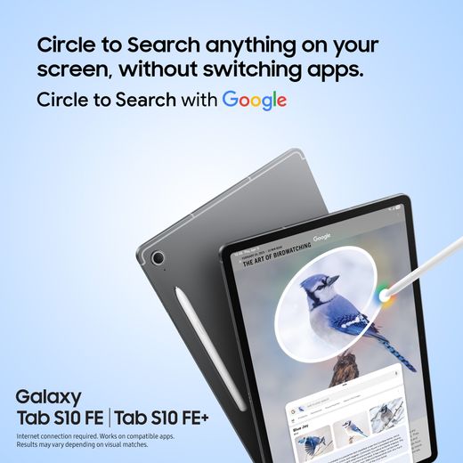 Samsung Galaxy Tab S10 FE 10.9" 256GB WiFi Tablet - Silver - Annotation - Circle to search