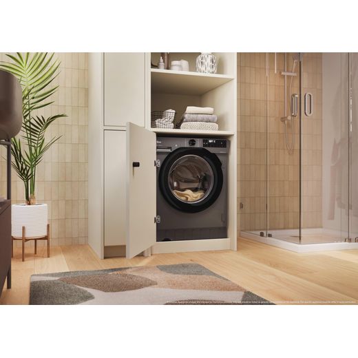 Hoover BH4S696M6DB9R-80 Wifi Connected Integrated 9Kg / 6Kg Washer Dryer - Washer dryer in utility room shot