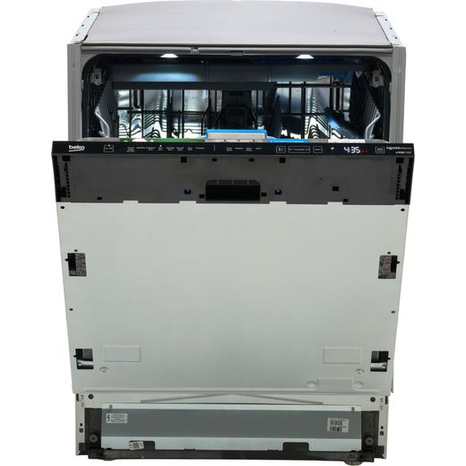 Beko Integrated Standard Dishwasher - Black with Fixed Door Hinge Kit - Front shot door open