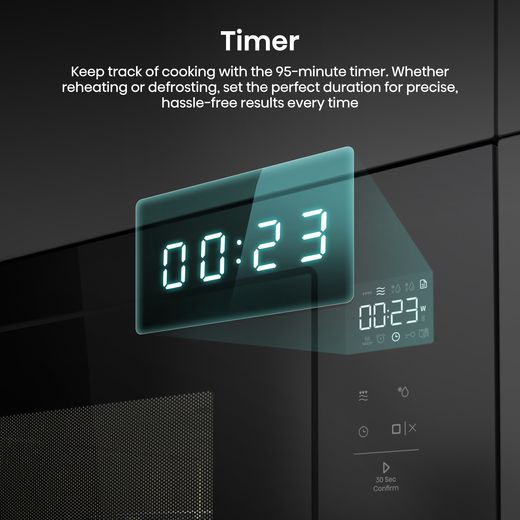Hisense BIM325G52BGUK 25 Litre 39cm High, Built In Small - Black - Annotation - Timer