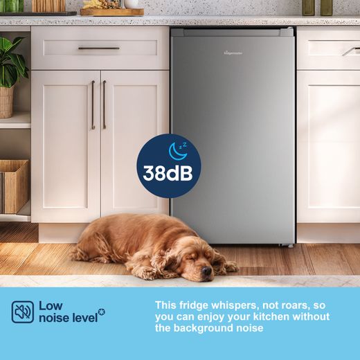 Fridgemaster MUL4892ES Compact 84cm Fridge - Silver - Annotation - Low noise level