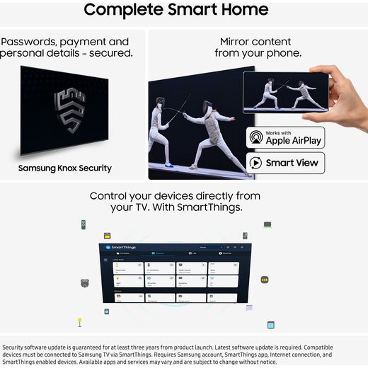 Samsung Q7F 98" 4K Ultra HD QLED Smart TV - Annotation - Complete smart home shot