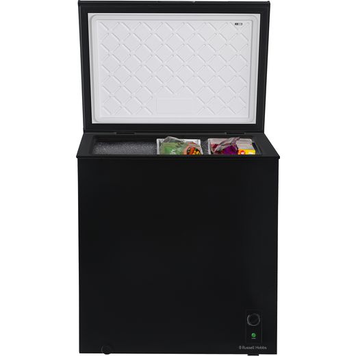 Russell Hobbs Chest Freezer - Black - Lid open