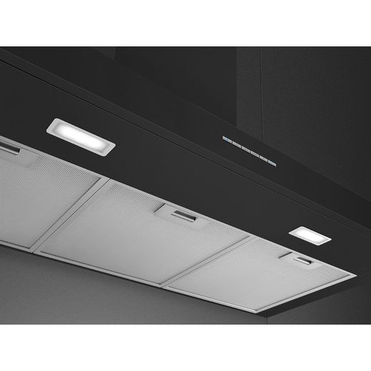 Smeg Universal KBT900NE 90cm Chimney Cooker Hood - Matte Black - Low perspective