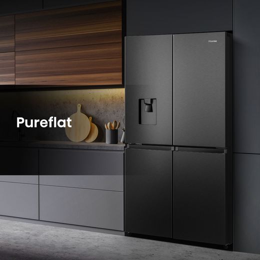 Hisense American Fridge Freezer - Black Stainless Steel - Annotation -  Pureflat deign shot
