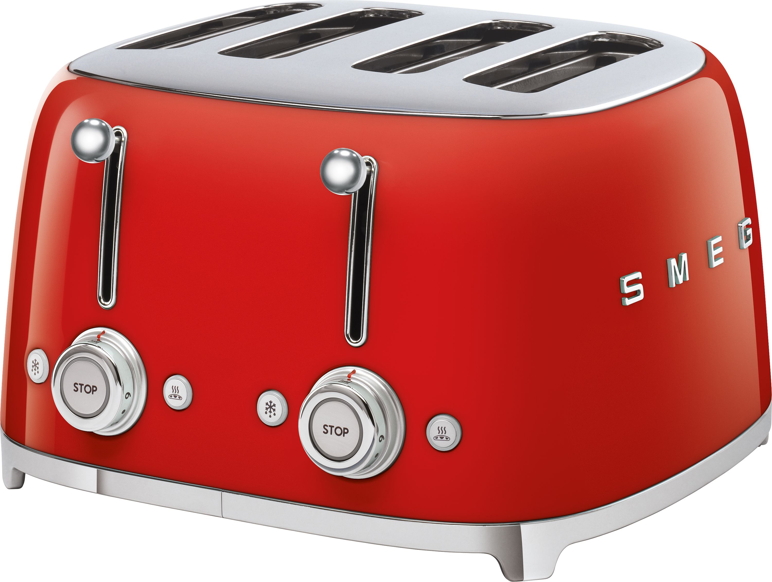 Smeg 50's Retro TSF03RDUK 4 Slice Toaster - Red, Red