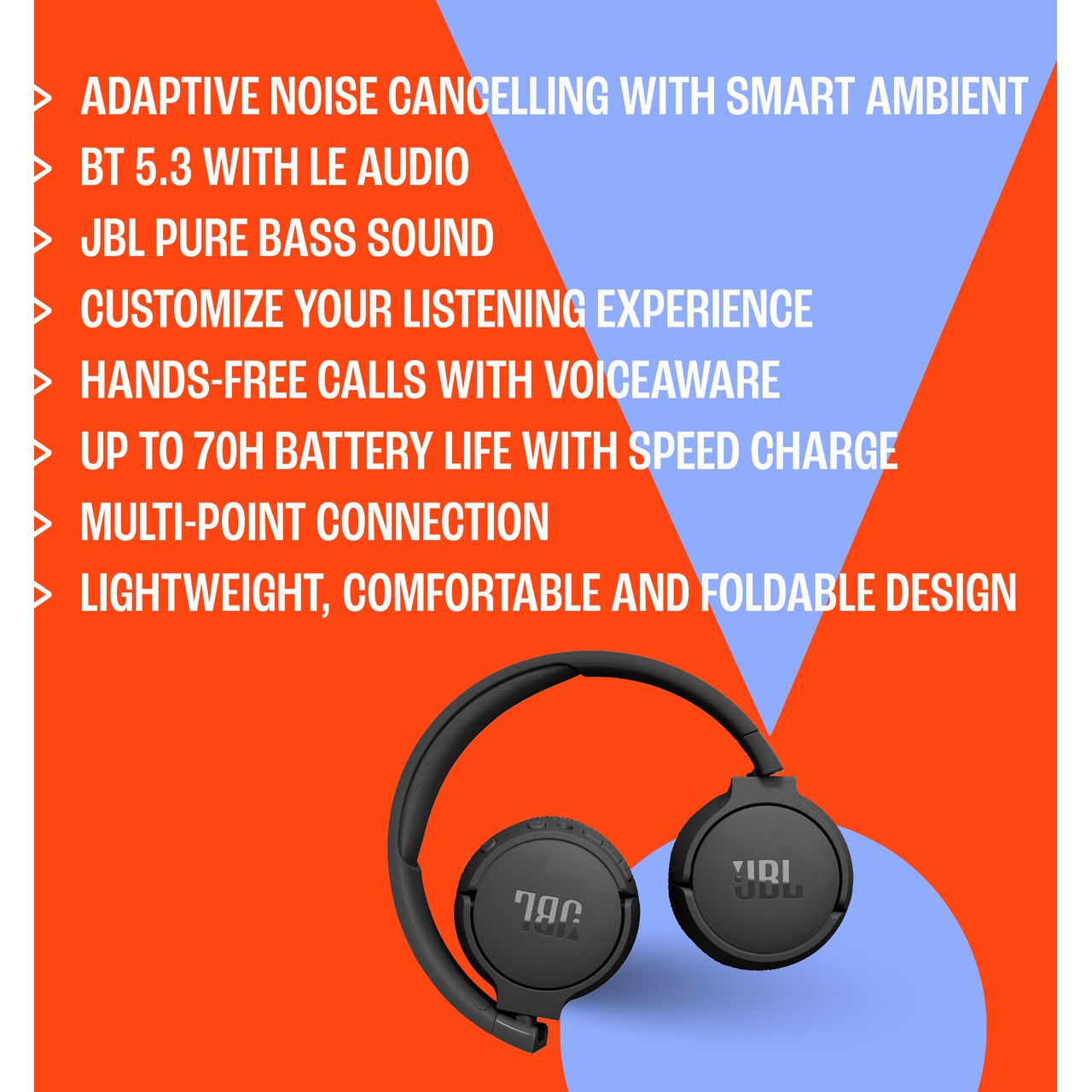 JBL Tune 670NC Bluetooth Headphones | JBLT670NCWHT
