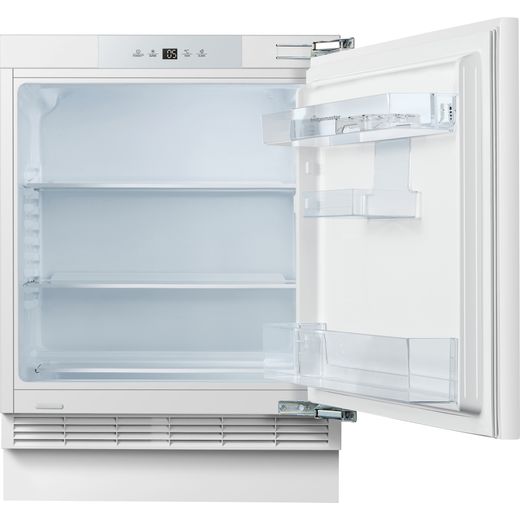 Fridgemaster MBUL60138E Integrated Upright Fridge - White - Front with door open shot