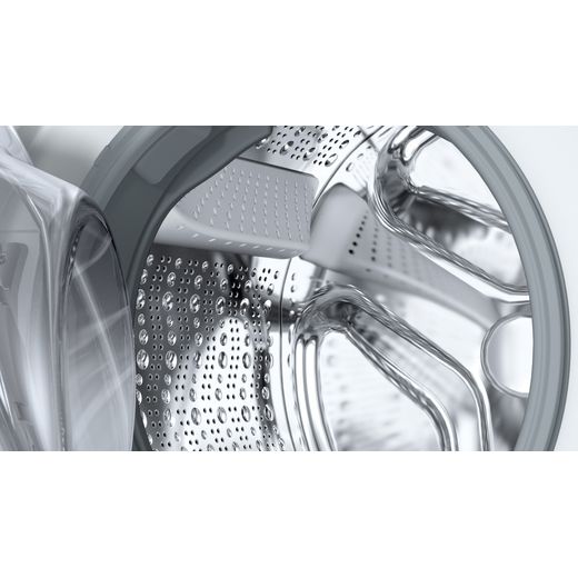 Bosch WGE03408GB 8.0kg Washing Machine with 1400 rpm - White - Close up drum shot