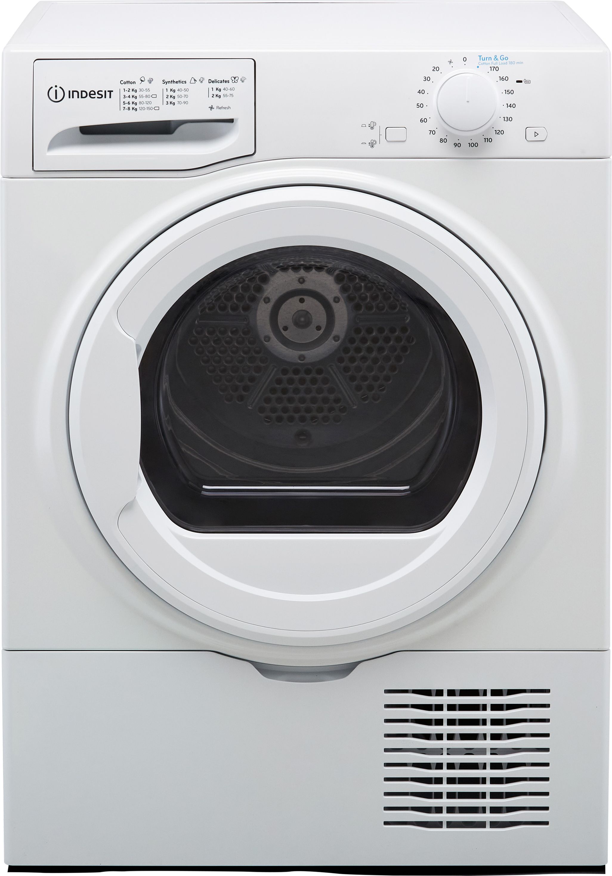 Indesit I2D81WUK 8Kg Condenser Tumble Dryer - White - B Rated, White