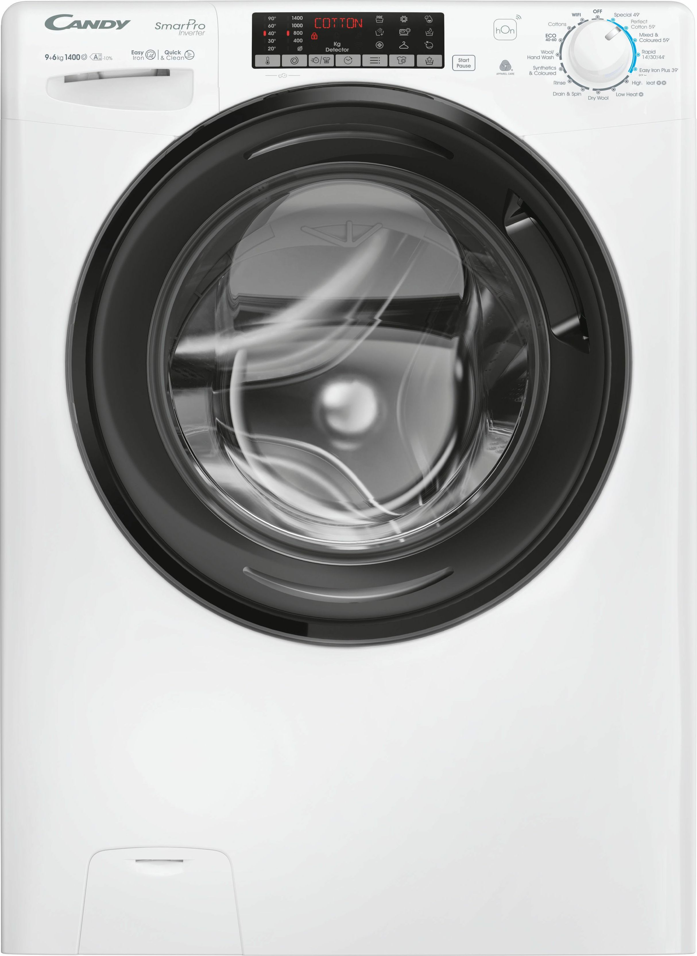 Candy Smart Pro Inverter CSOW4966TWMB6-80 Wifi Connected 9Kg/6Kg Washer Dryer with 1400 rpm - White - D Rated [Wash&Dry], A Rated [Wash Only], White