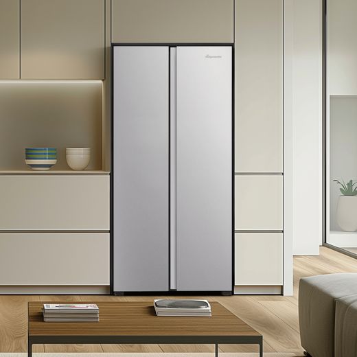 Fridgemaster American Fridge Freezer - Silver - Fridge freezer in kitchen