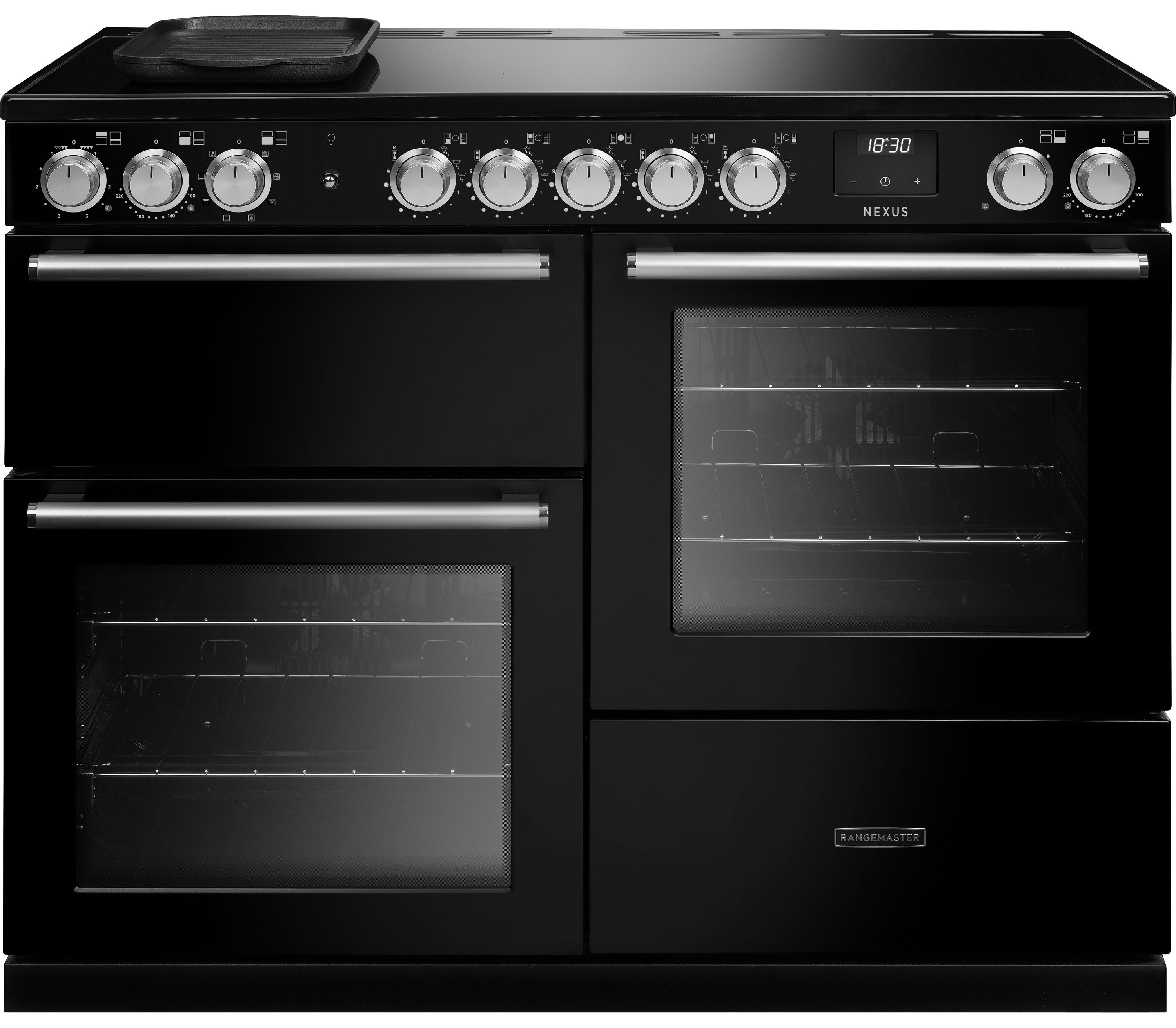 Rangemaster NEXO110EIPGBL/CM1 110cm Electric Range Cooker Induction Hob Black A Rated