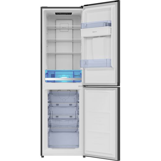 Beko CNE4581DVB 181cm 60/40 Frost Free Fridge Freezer - Black - front with door open shot 