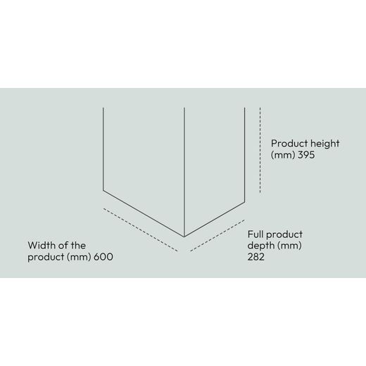 Candy CBP613NGR/1 60cm Integrated Cooker Hood for Ducted/Recirculating Ventilation - Silver - Dimensions
