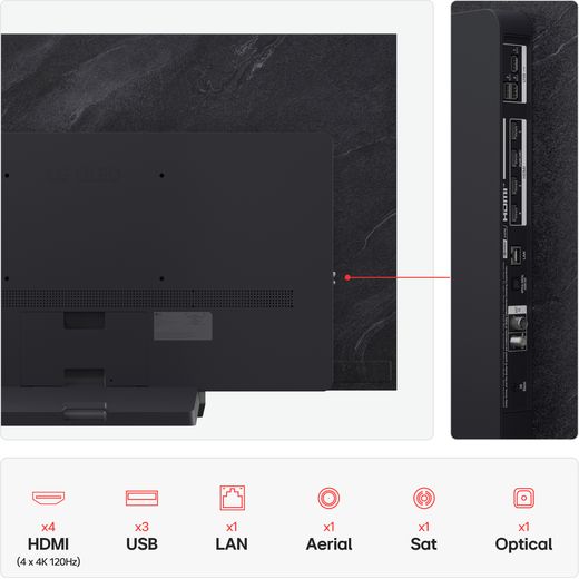 LG C55LA 55" 4K Ultra HD OLED Smart TV - Annotation - Ports