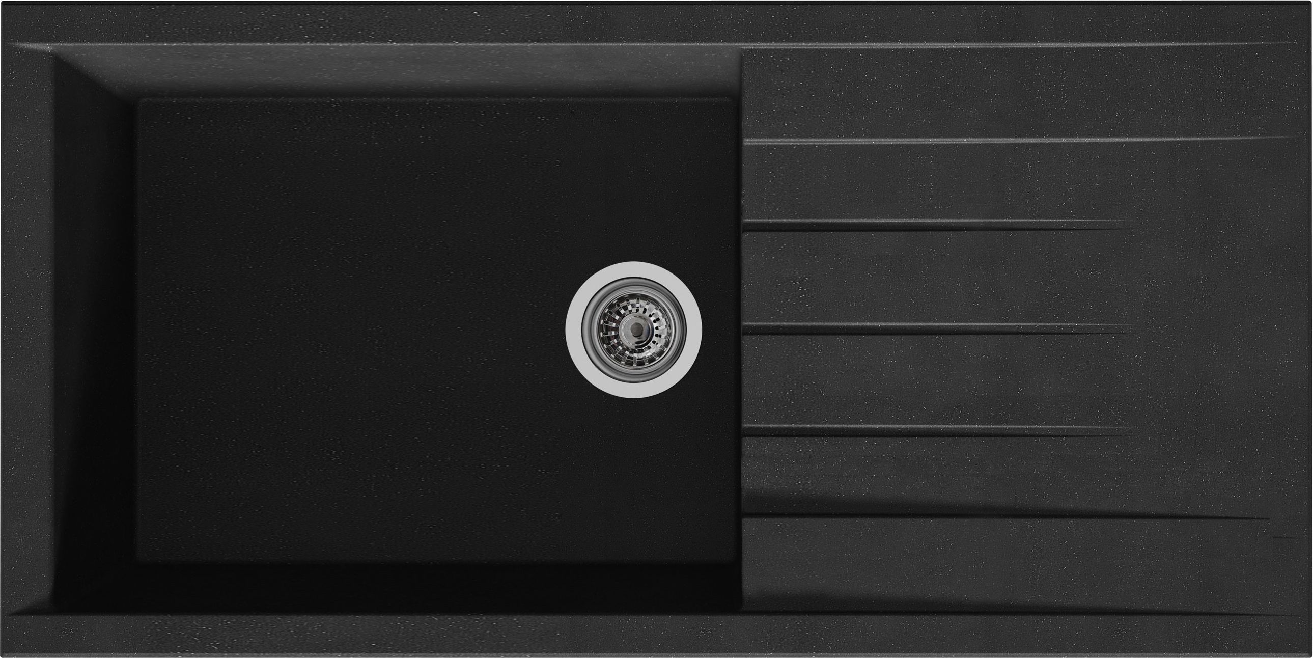 Rocklite Bredon 1 Bowl Inset Kitchen Sink Black Black