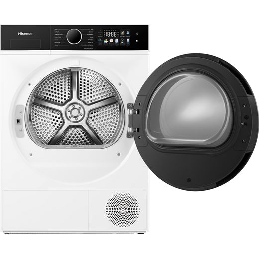 Hisense 3i KitchenFit Series DH3I902UWDC Wifi Connected 9Kg Heat Pump Tumble Dryer - White - Door open